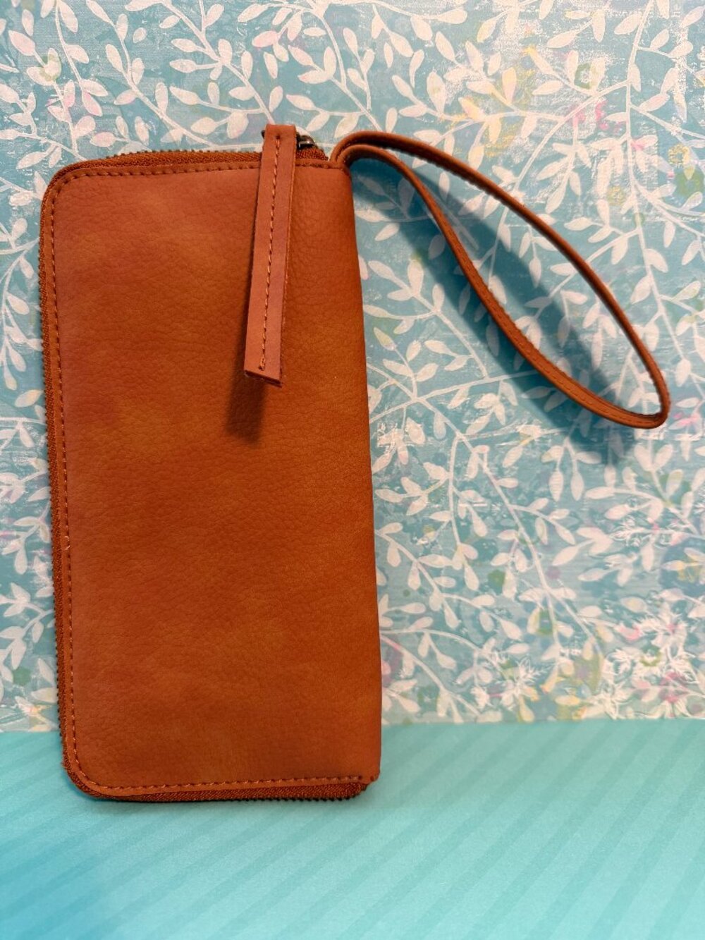 NWT Free People Brown Vegan Leather Wristlet Wallet